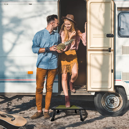 XARILK Aluminium Klapptritt 3-stufig Hockerleiter - Schwarz