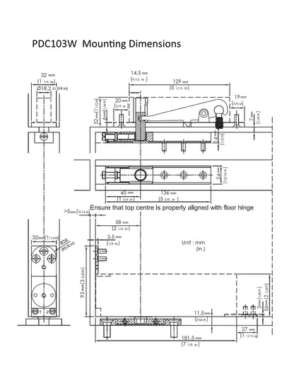 NHN Pendeltürschliesser PDC-103W - inkl. Stoppfunktion