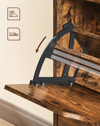 VASAGLE Schuhschrank 2 Klappen - Vintagebraun LBC040X01