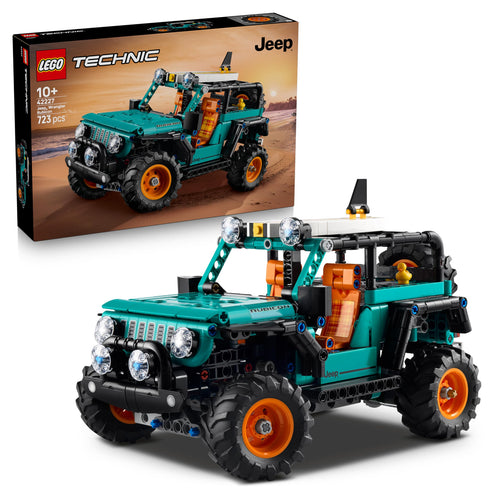 LEGO Technic Jeep Wrangler Rubicon Geländewagen Bauset 42227, Modellauto mit Surfbrett und Gummiente