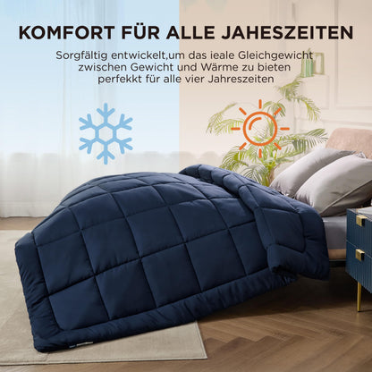 Bedsure Bettdecke 155x220 cm Ganzjahresdecke Steppdecke Blau