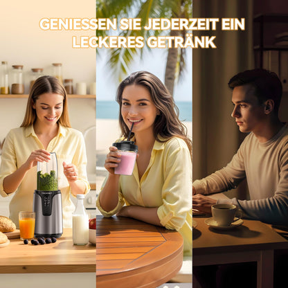 TECKNET Smoothie Maker PC-2110, 1000 W Standmixer mit 2 Bechern