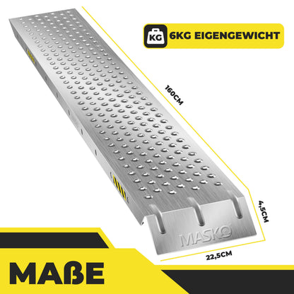 MASKO Auffahrrampe 2er Set aus verzinktem Stahl, 400 kg belastbar