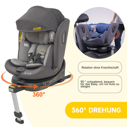 Jovikids 360° Kindersitz i-Size Reboarder ISOFIX - Grau
