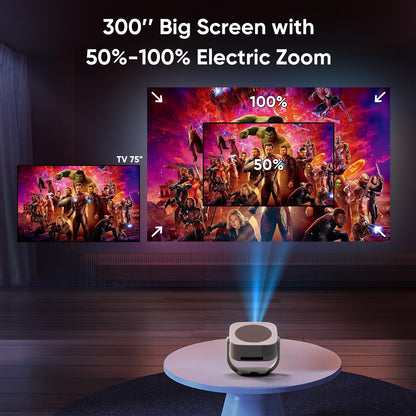 Built-in Apps Mini Beamer 1080P 4K Projektor - WiFi BT 270° drehbar