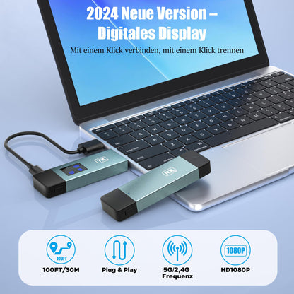 Tragbarer Drahtloser HDMI Sender Empfänger – 30m, 2.4/5G, LED