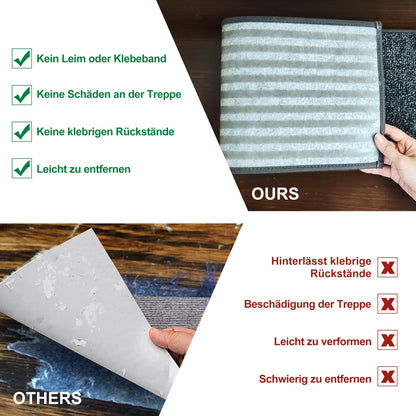 BEQHAUSE Stufenmatten rutschfest – 15er Set, dunkelgrau, 22x70cm