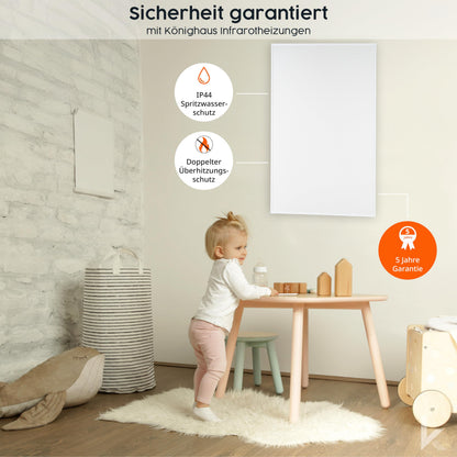 Könighaus Bild Infrarotheizung Standgerät 1200W - Lagerfeuer Motiv