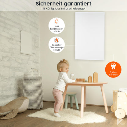 Könighaus Bild Infrarotheizung 800W Standheizung - Lagerfeuer