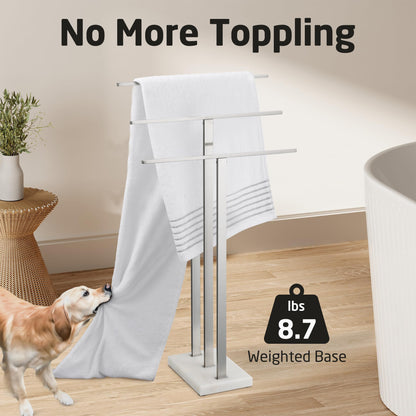 KES BTH217S3-2 Handtuchhalter 3 Stangen Stehend Marmor Gebürstet