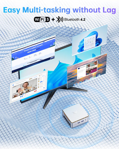NiPoGi Essenx E2 Mini PC - N97, 16GB RAM, 512GB SSD, W11 Pro