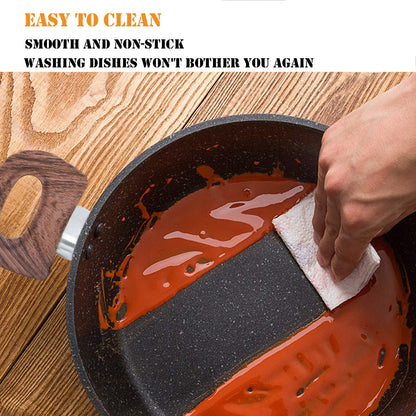 Kitchen Academy Induktions Kochset Antihaft Granit Schwarz 12-tlg.