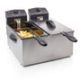 Tristar Doppel-Fritteuse FR-6937, Edelstahl, 6 Liter, Kaltzone mit zwei Frittierkörben