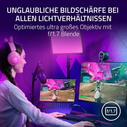 Razer Kiyo Pro Ultra 4K Streaming Webcam für Content – Schwarz