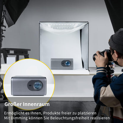 RALENO 50x50 cm Fotobox – LED Fotostudio Set inkl. 6 Hintergründe