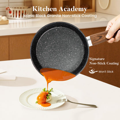 Kitchen Academy Induktions Töpfe Set – Granit 17-teilig Schwarz