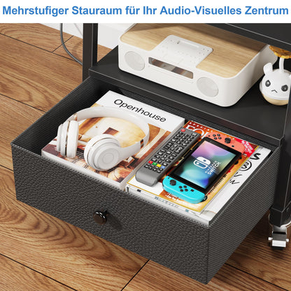 RollStand TV Ständer TV Rollwagen – Schwarz 32-75 Zoll