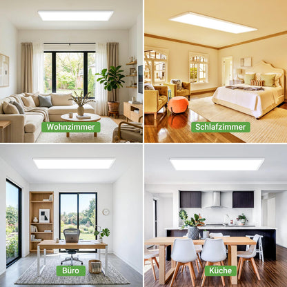 zemty LED Panel Deckenleuchte 80x25 cm, 40W dimmbar mit Fernbedienung
