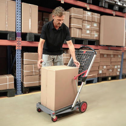 CLAX Klappbarer Transport-Trolley, Handwagen mit 2 Faltboxen