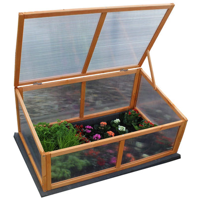 zooprinz Frühbeet HERBA – Pflanzbeet für Terrasse / Garten und Balkon – Gewächshaus – Anzuchtbeet mit Abdeckung aus Holz & Polycarbonat – idealer Schutz für Kräuter und Co.