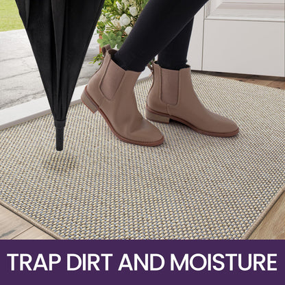 DEXI Schmutzfangmatte Innen 92x142 cm Dünn Rutschfest – Beige