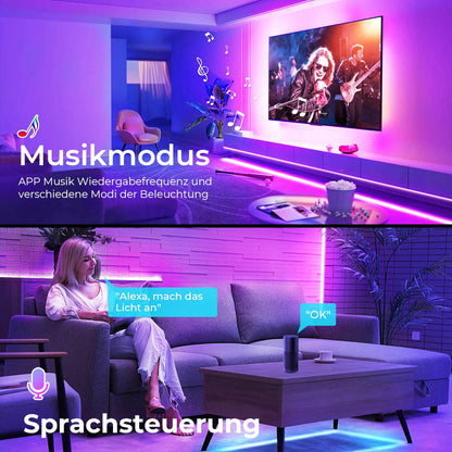 SUBOSI COB LED Streifen 10 m RGB WiFi, Alexa & Google Home kompatibel