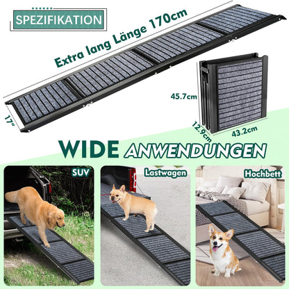 Snagle Paw Hunderampe Auto klappbar, 170 cm, bis 110 kg