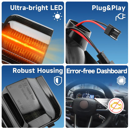 njssjd LED Spiegelblinker für Fiat Ducato, Boxer, Jumper Schwarz