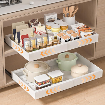 PNNP Teleskopschublade ausziehbar für Schrank, 2 Stück, 32-53 cm – weisser, pulverbeschichteter Stahl
