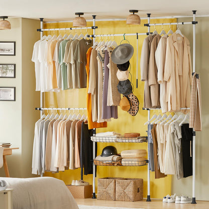 SoBuy Teleskop Kleiderständer KLS04 – offener Schrank Weiss