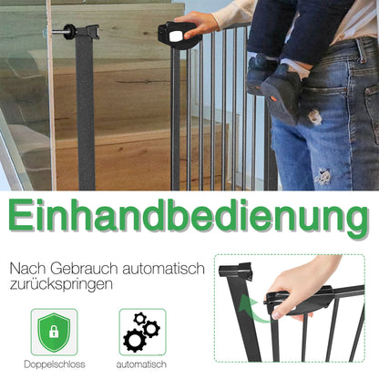 UISEBRT Treppenschutzgitter ohne Bohren, 105-115 cm, Metall, Schwarz