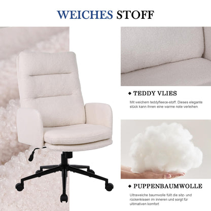 Nusetx Schreibtischstuhl Drehstuhl Höhenverstellbar - Beige