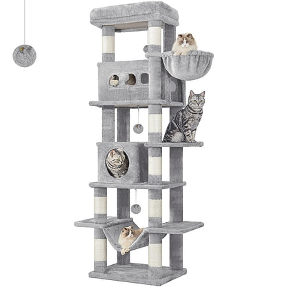 Hzuaneri MS17018LG Katzenbaum 170cm mehrstöckig - Hellgrau