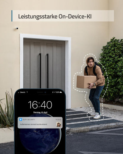 eufy Security Outdoor Cam E220 2K Überwachungskamera mit Scheinwerfer