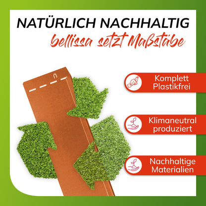 bellissa Rasenkante Cortenstahl 118x20cm – Beeteinfassung 17,25m
