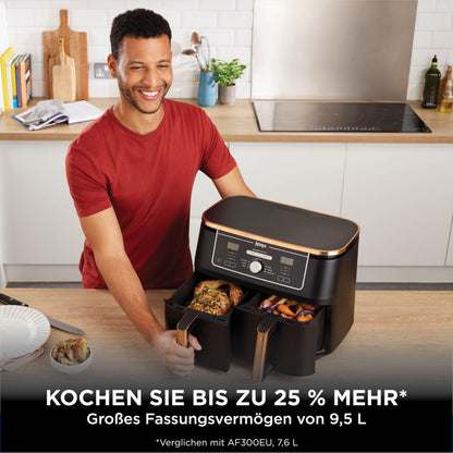 Ninja Foodi MAX Dual Zone Heissluftfritteuse AF400EUCP, 9,5 L