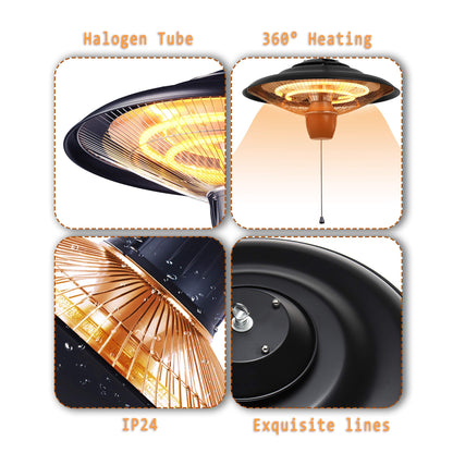 DONYER POWER Halogenheizung Garten Terrasse – 800-2000W