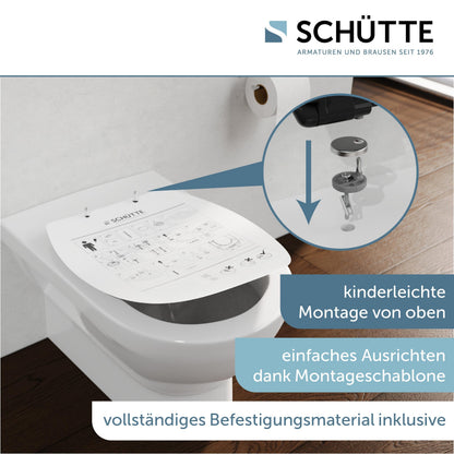 Schütte WC-Sitz oval mit Absenkautomatik, Duroplast, schwarz