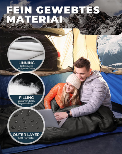 KingCamp Doppelschlafsack Deckenschlafsack Winter - Schwarz