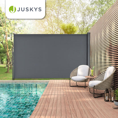 Juskys Dubai Seitenmarkise Sichtschutz 500x180 cm – Anthrazit