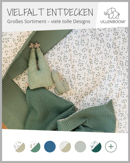 ULLENBOOM Einschlagdecke für Babyschale Kindersitz - Floral-Grün