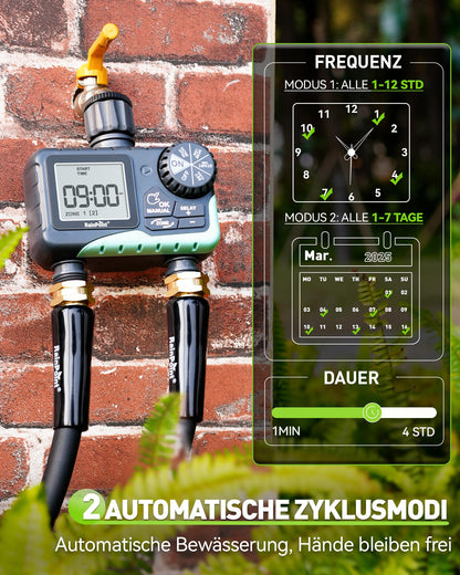RAINPOINT Bewässerungscomputer mit 2 Ausgängen, IP65 wasserdicht