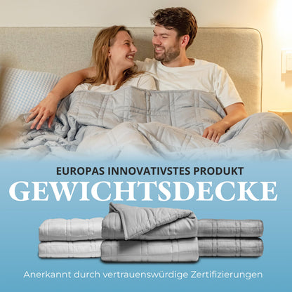 Ella Gewichtsdecke 150x200 cm 7 kg Therapiedecke aus Baumwolle Grau