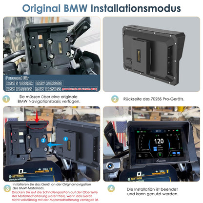 Carpuride W702BS Pro Motorrad CarPlay Display 7" für BMW