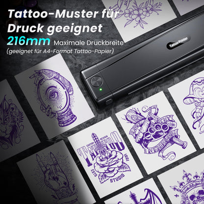 TATTMUSE A887 Tattoo Drucker Bluetooth mit 10 Blatt Transferpapier