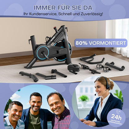SLUNSE Leises Hometrainer Ergometer – Fitnessbike mit APP