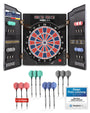 Dartona CB40 Elektronische Dartscheibe - mit Cabinett. Schwarzes Rechteck-Cabinett, rundes Dartboard. Für elektronisches Dartspiel.
