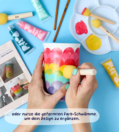 Pott'd Paintables DIY Keramik-Bemalen-Set mit 2 Reisebechern