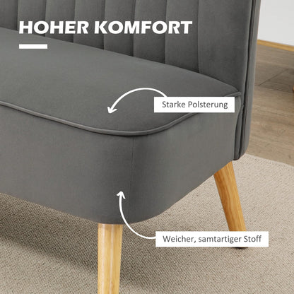 HOMCOM 2-Sitzer Stoffsofa, Polster-Loungesofa – Dunkelgrau