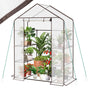 Sekey Foliengewächshaus GH18 200x145x75 cm, 4 Regalböden, weiss, Stahlrahmen und PE-Folie